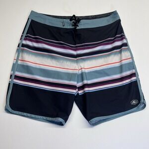 O'neill Board Shorts Mens 34 Blue Bathing Suit Hawaiian Surf Beach Trunks